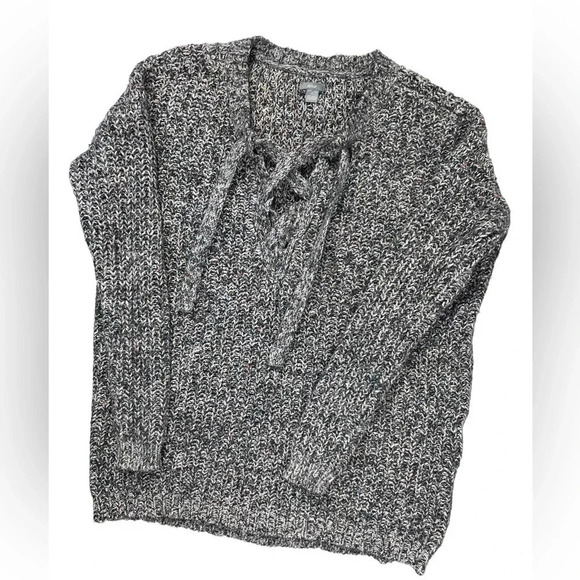 Aerie Cable Knit Oversized Lace up Sweater Size Small - Picture 2 of 6
